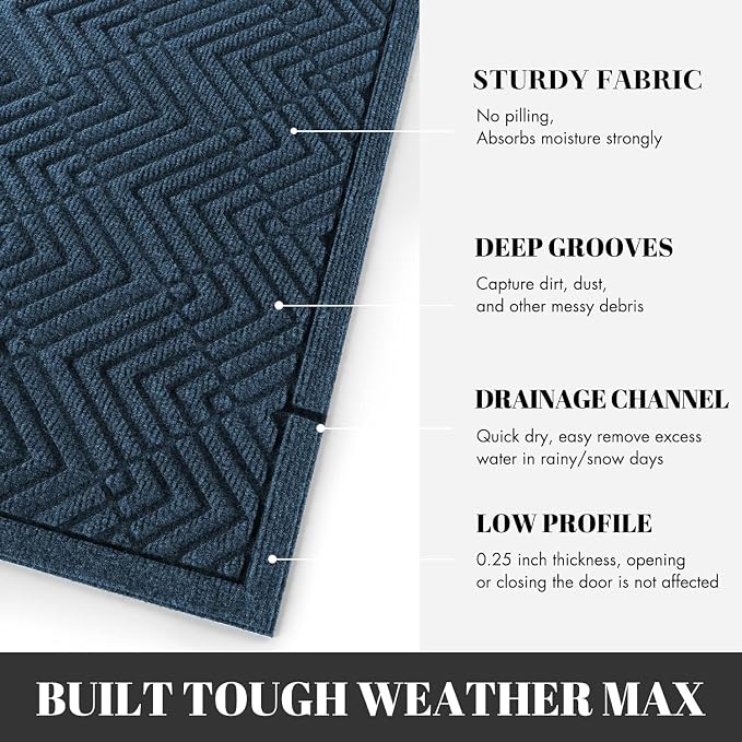 Yimobra Door Mats Outdoor 29.5x17, All-Season Waterproof Outdoor Mats - Image 3