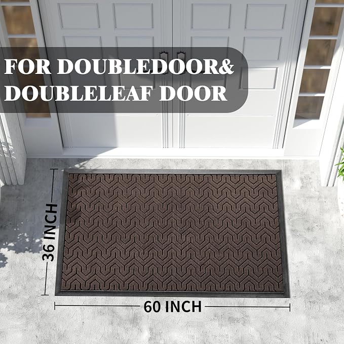 Yimobra Extra Large Door Mat Outside Entrance 60x36, Waterproof Heavy Duty - Image 2