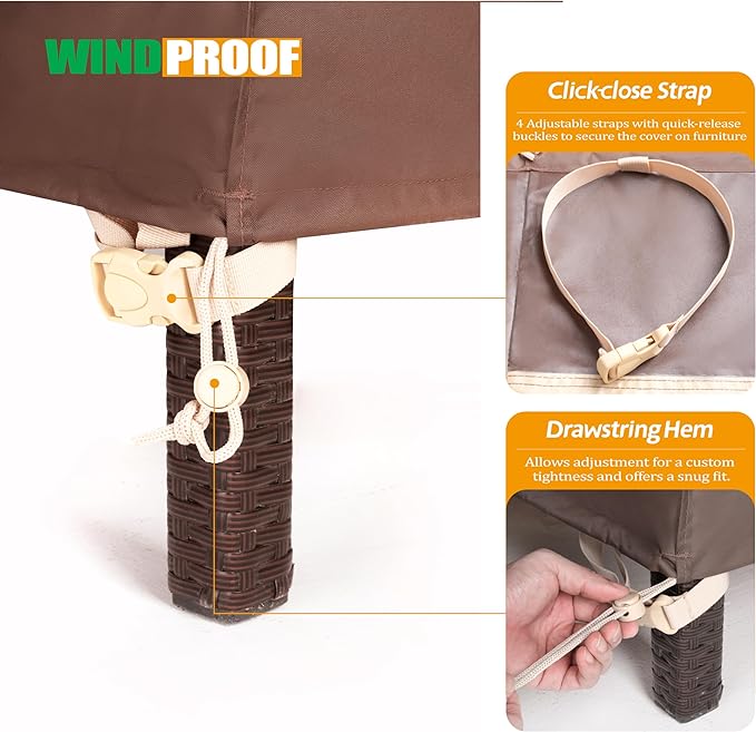F&J Outdoors Heavy Duty Rip-stop Fabric Extra Large Anti-UV Waterproof Patio - Image 6