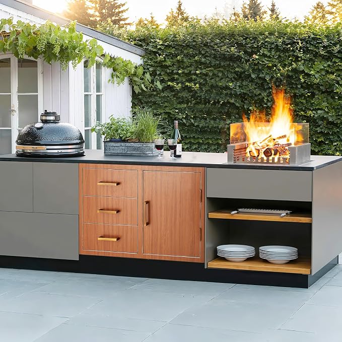 Stainless Steel Outdoor Kitchen Door Drawer Combo 38.2" W x 20.5" H x 22.6" D - Image 2
