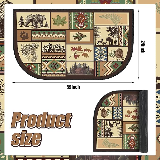 Demissle Cabin Fireplace Hearth Rug Fireplace Mats Cabin Southwestern Fireproof - Image 3