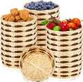 Sintuff 24 Pcs Small Woven Basket Round Bamboo Gift Baskets 6. 5 x 2 Inches by Sintuff