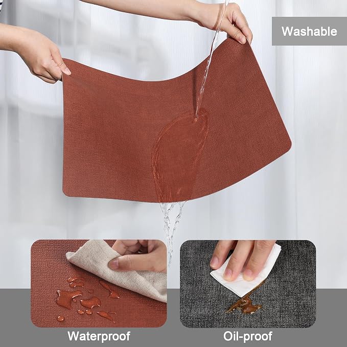 Myir JUN Dual Sided Faux Leather Placemats Set of 4 - Image 4