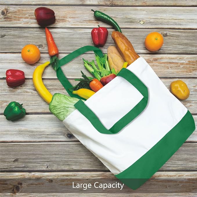 TOPDesign 3-Pack Super Strong Large 12oz Cotton Canvas Tote Bags, Reusable - Image 4