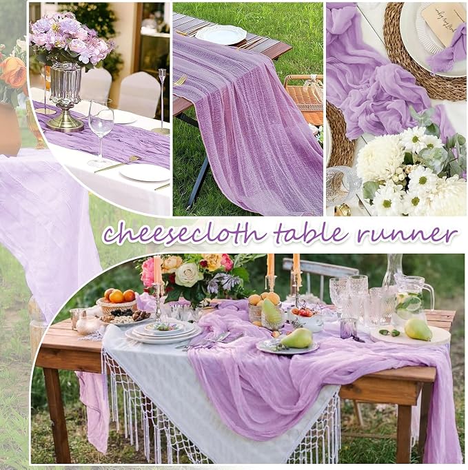 20 Packs Cheesecloth Table Runner 10FT Long Boho Gauze Fabric Table Runner - Image 4