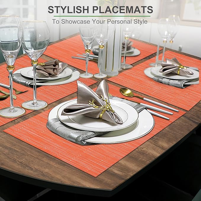 BETEAM Placemats Set of 12, Woven Vinyl Placemat - Image 6