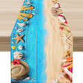 Summer Coastal Table Runner, Nautical Starfish Beach Seashell Ocean Retro by Unknown