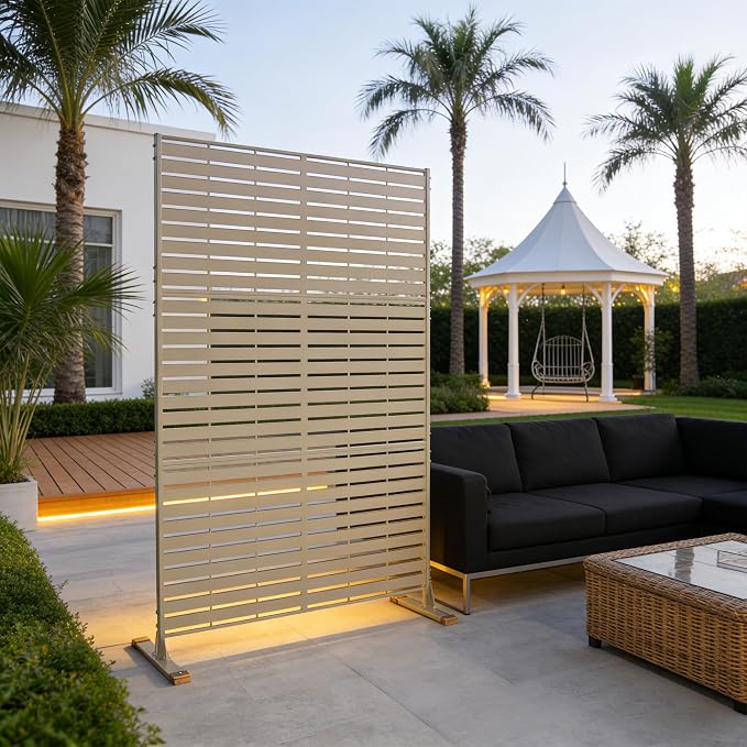 Kozyard Metal Privacy Screen 74" H x 47.2" W Decorative Outdoor Divider by Kozyard
