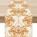 Damask Table Runner, Rustic Gold Gothic Boho Floral Flower Baroque Style by Unknown