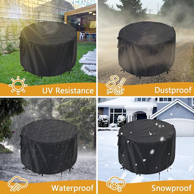 Kingling Patio Furniture Covers Waterproof, Round Patio Table Cover 48 inch - Image 6