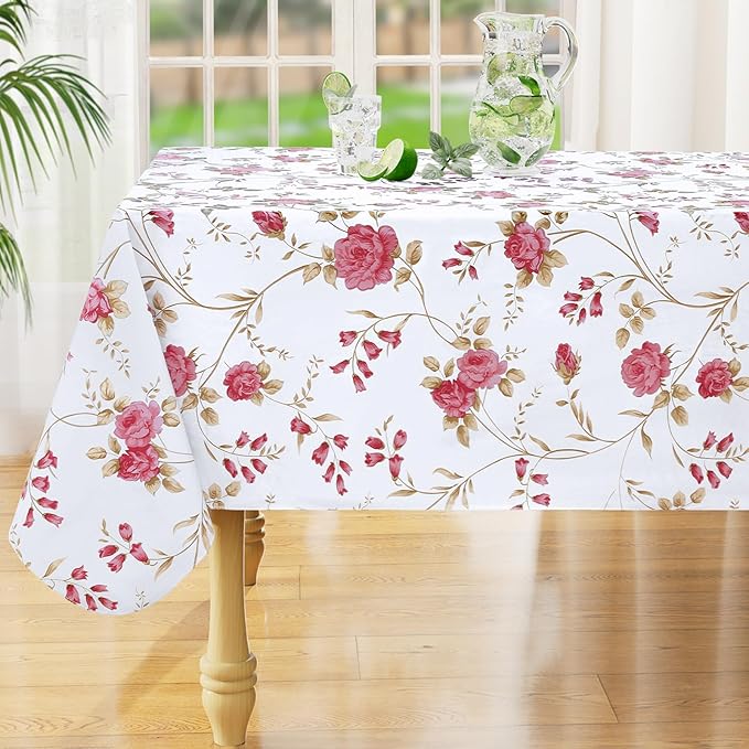 misaya Rectangle Waterproof Vinyl Table Cloth, Plastic Tablecloth by misaya