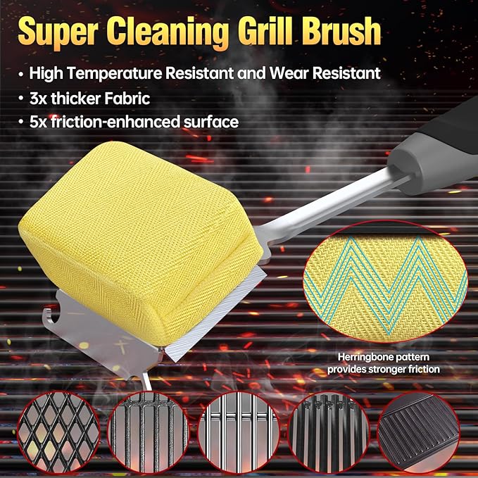 Grill Brush Bristle Free for Outdoor Grill, Steam Grill Cleaning Brush - Image 3
