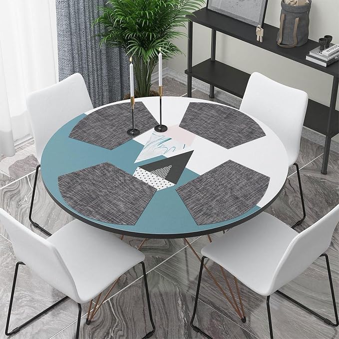 SHACOS Wedge Placemats Set of 4 Woven Vinyl Small Round Table Placemats Wipe - Image 2