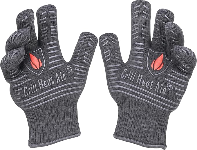 GRILL HEAT AID BBQ Grill Gloves 1472°F by GrillHeatAid