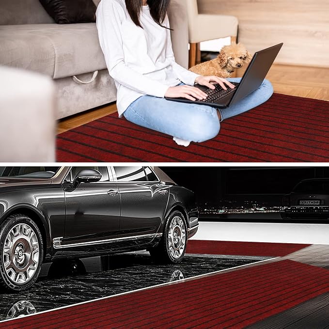 2' x 76' Runner Rugs with Rubber Backing, Indoor Outdoor Utility Carpet Runner - Image 6