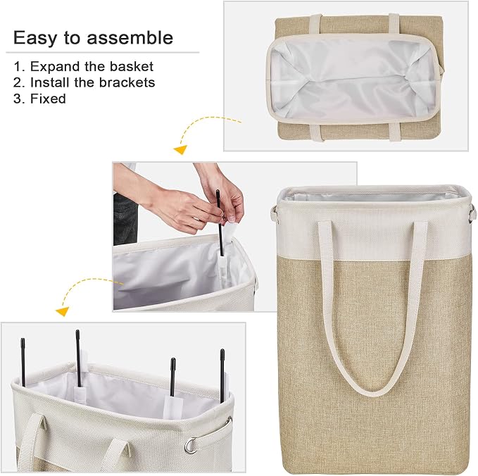Laundry Hampers 15.2Lx7.5Wx23H Small&Tall Slim Fabric Laundry Baskets Thin - Image 7