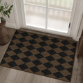Easy Jute Checkered Entryway Rug, 2x3 Coffee Modern Indoor Outdoor Doormat by Rugalia