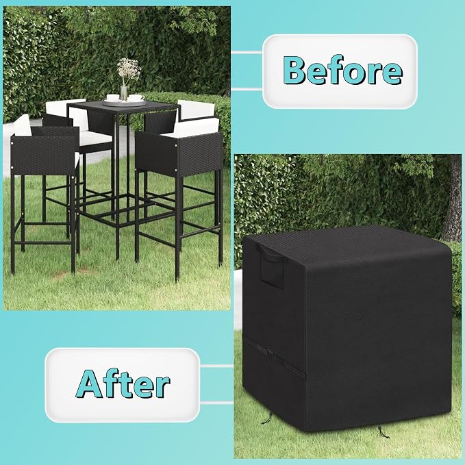 Kovshuiwe 5 Piece Bar Height Patio Dining Set Covers 600D Oxford Fabric - Image 6