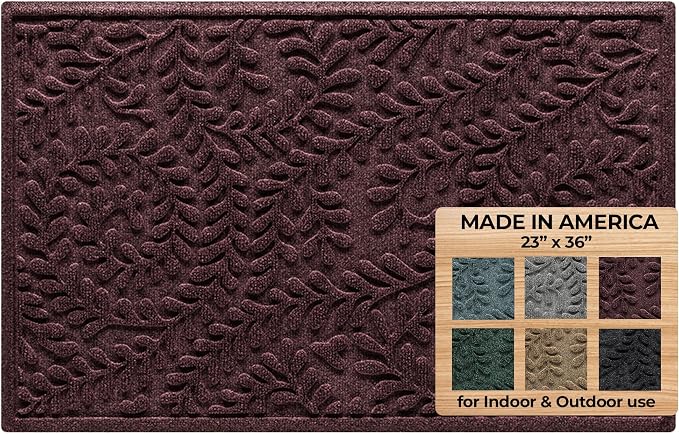 WaterHog Indoor/Outdoor Door Mat, Made in USA, Durable & Skid-Resistant Front by BungalowFlooring