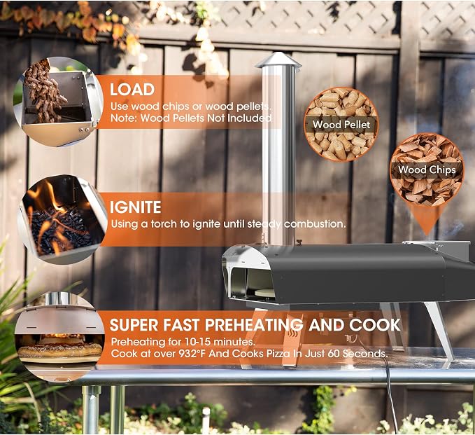 Mimiuo Outdoor Pizza Oven Wood Pellet Fired Pizza Stove - Image 3