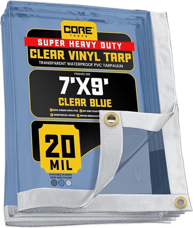 Core Tarps 20 Mil Extreme Heavy Duty Clear Tarp by CoreTarps