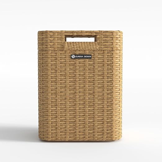 Ypati Rattan Trash Can with Lid, Wicker Bathroom Garbage Bin with Removeable by EUREKADESIGN