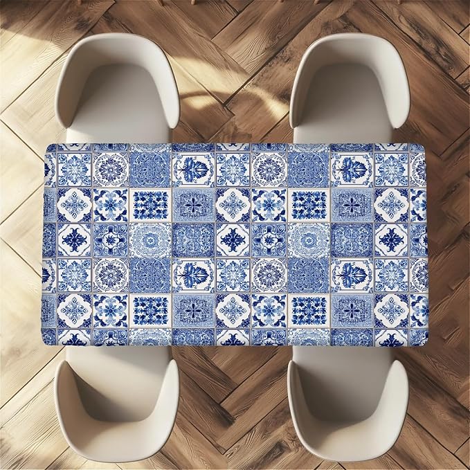 Rectangle Table Cloth Cover Waterproof Elastic Fitted Polyester Fitted - Image 5