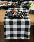 Solino Home Linen Checkered Table Runner 144 Inches Long by SolinoHome
