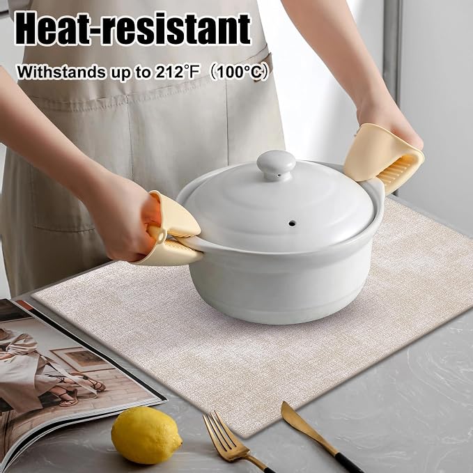 Homaxy Faux Leather Heat Resistant Placemats - Image 2