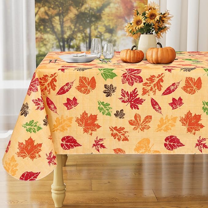 misaya Rectangle Waterproof Vinyl Table Cloth, Wipeable Tablecloth by misaya
