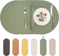 Round Faux Leather Placemats Set of 4 – 13 Inch Vinyl Table Mats, Heat Resistant by PROMATTOO