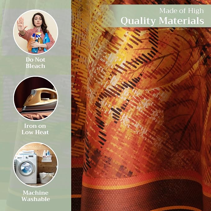 Maison d' Hermine Table Cloth Round Table 100% Cotton 63 Inches Fall Tablecloth - Image 3