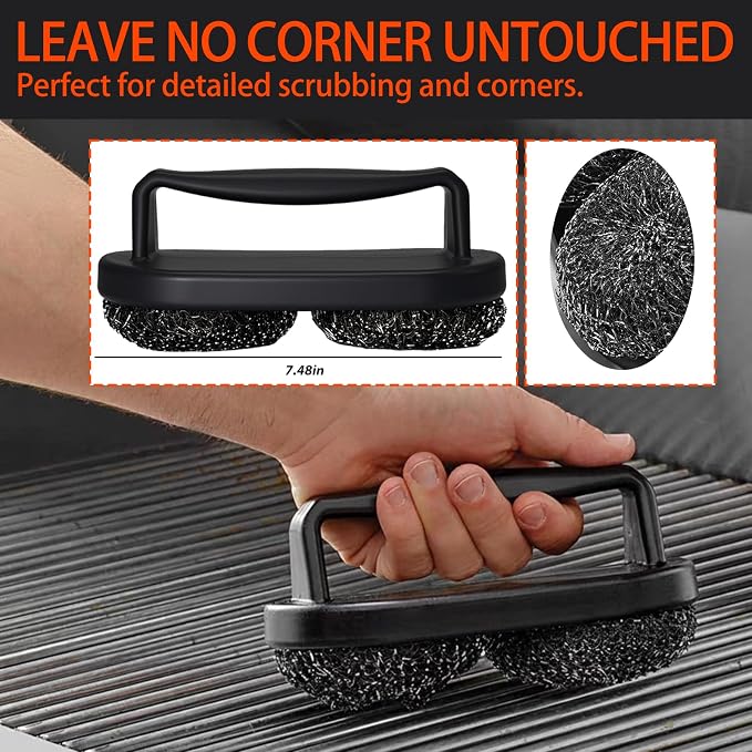 3Pcs Grill Brush for Outdoor Grill Set, Heavy Duty Stainless Steel Grill - Image 2