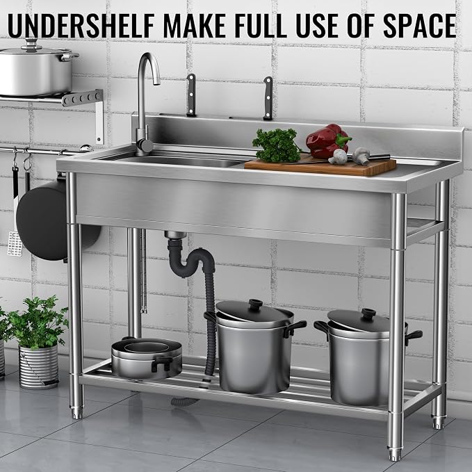 Stainless Steel Sink, Free Standing Kitchen Sink - Image 5