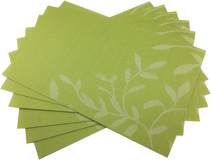 Gugrida Place Mats PVC Set of 6, Table Placemats Set of 6 PVC Woven Vinyl Place by Gugrida