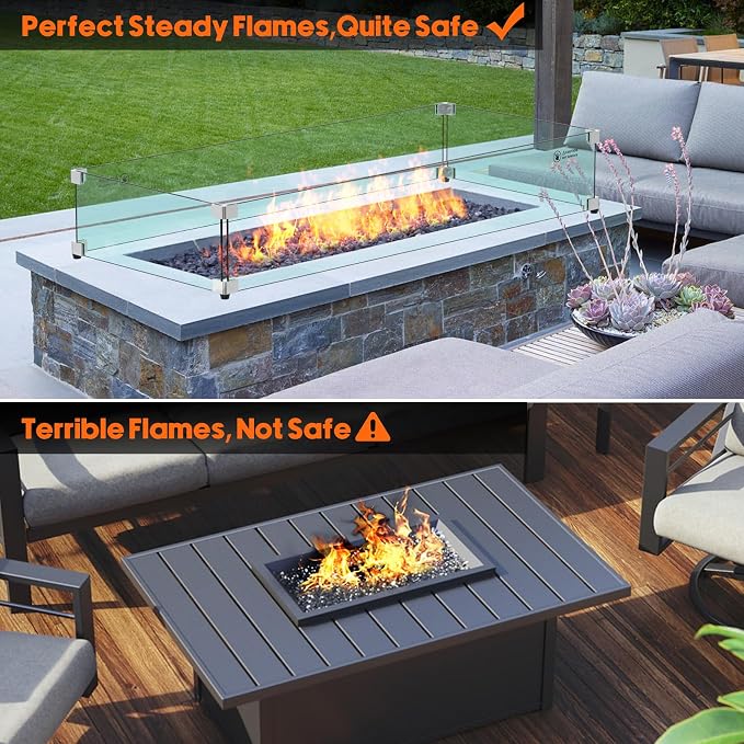 Skyflame 42" X 18" Rectangular Fire Pit Glass Wind Guard Replacement - Image 5