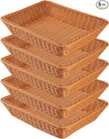 5 PCS 13.8x9.8 Inch Wicker Bread Basket, Woven Serving Basket, Tabletop Food by GNIEMCKIN