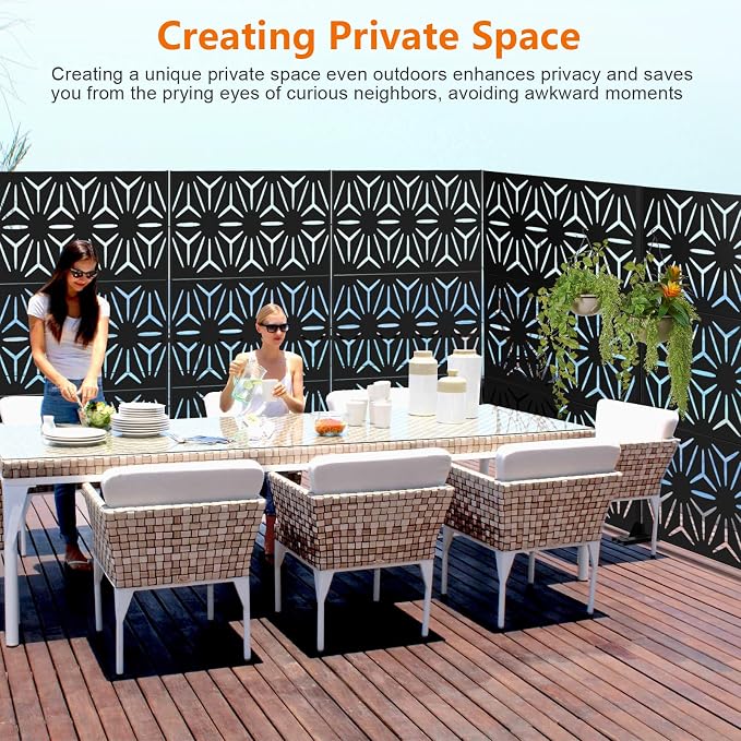 72" H×48" W Metal Privacy Screen, Outdoor Indoor Privacy Screens - Image 3