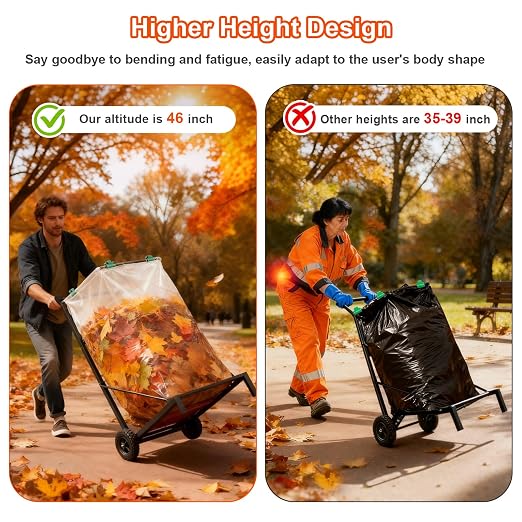Metal Leaf Bag Holder, 50-55 Gallon Adjustable Trash Bag Holder, Height Added - Image 2