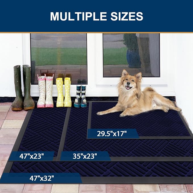 Smiry Front Door Mat Outside Entrance, Heavy Duty Outdoor Indoor Mat, Natural - Image 3