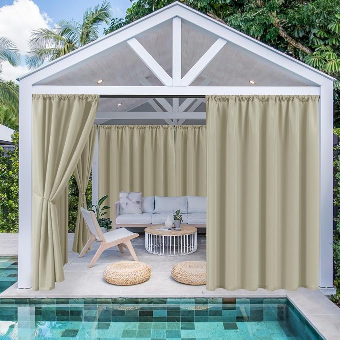 HolidayIdeas Waterproof Patio Outdoor Curtains - Image 2