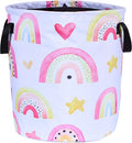 Colorful Rainbow Stars Laundry Basket Foldable Oxford Cloth Funny Tote Bag by NUTAINLA