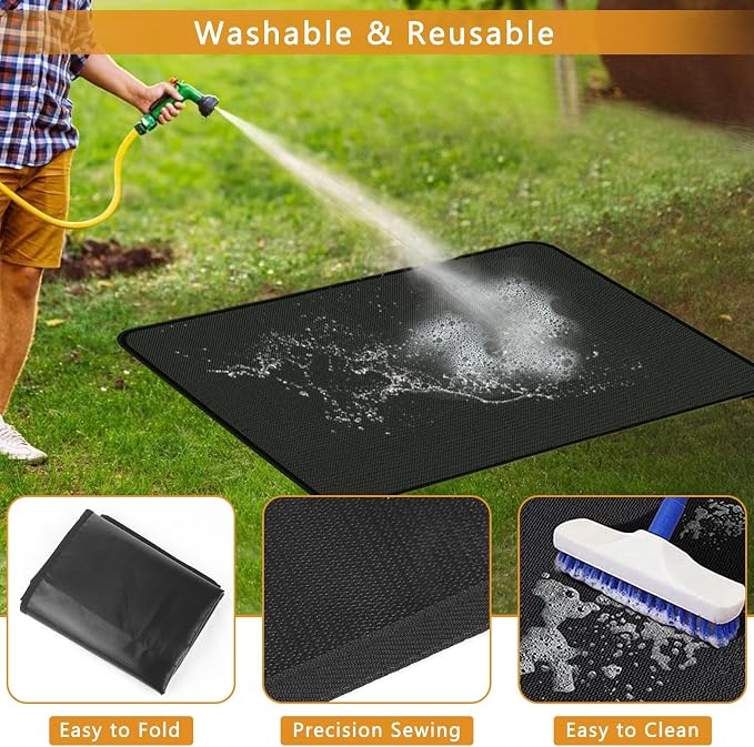 Anze Under Grill Mat for Outdoor Grill, 38 x 65 Inch Anti-Slip BBQ Floor Mats - Image 5