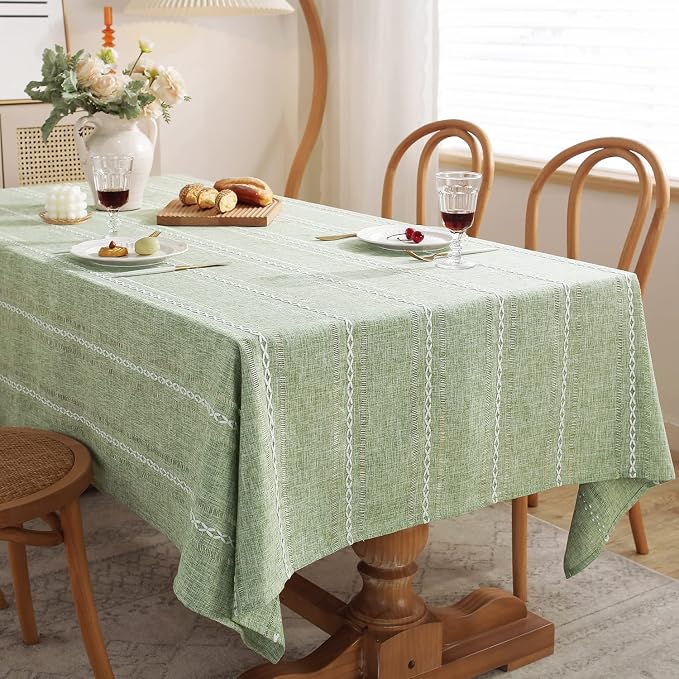 Chassic 60 x 60 inches Farmhouse Style Linen tablecloths, Wrinkle Resistant - Image 2