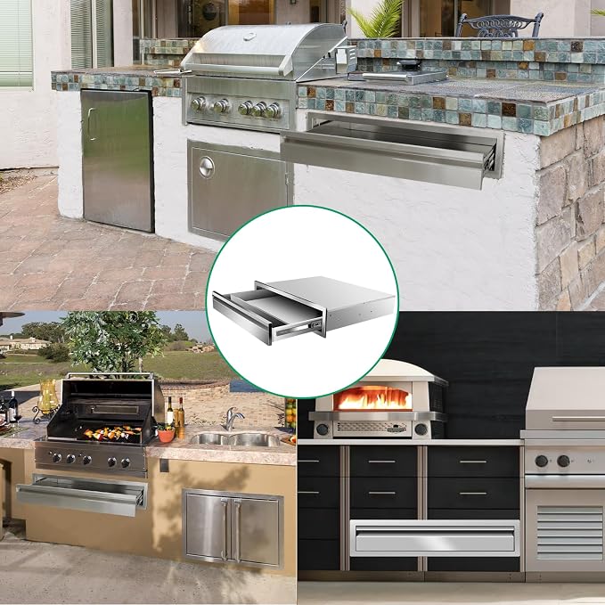 Outdoor Kitchen Drawers 30" W x 6.5" H x 23" D Stainless Steel Single Drawers - Image 6