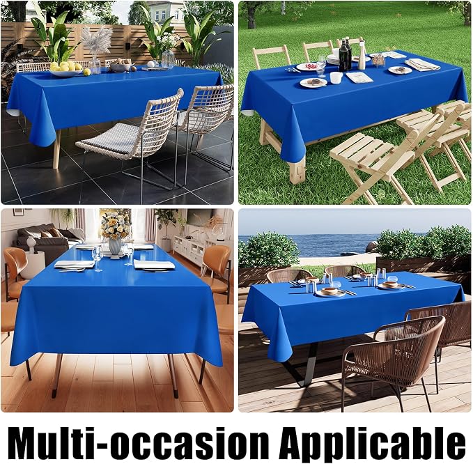 Smiry Square Table Cloth 60x60 Inch, Waterproof Wipeable Vinyl Tablecloths - Image 6