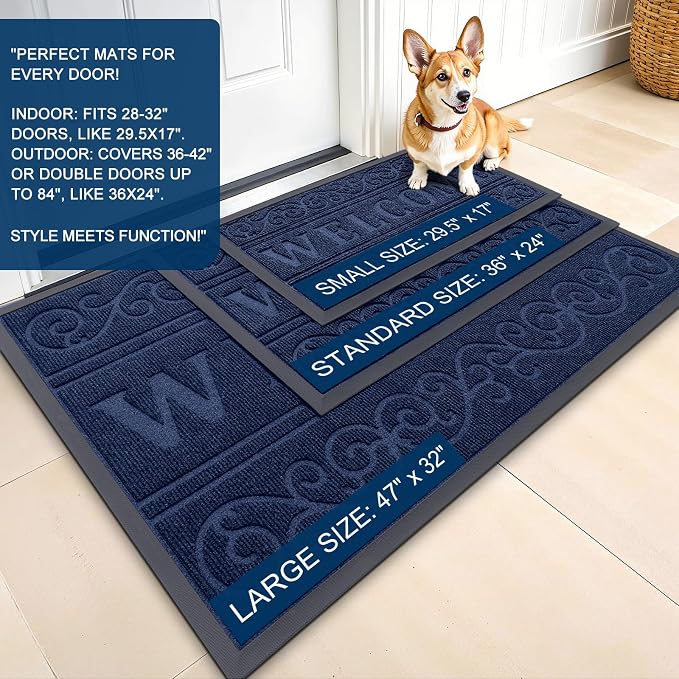 OLANLY Welcome Door Mat Indoor Outdoor Entrance, Heavy Duty Sturdy Front Door - Image 3