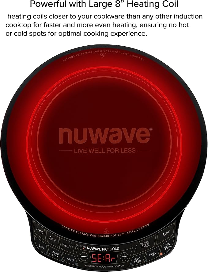 Nuwave Precision Induction Cooktop Gold, 12” Shatter-Proof Ceramic Glass Surface - Image 4