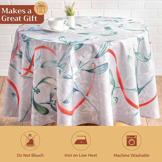 Maison d' Hermine Table Cloth Round Table 100% Cotton 63 Inches Fall Tablecloth - Image 5