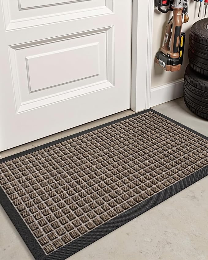 DEXI Front Door Mat Outside Entrance, 17x29 Rubber Entry Doormat Heavy Duty - Image 9